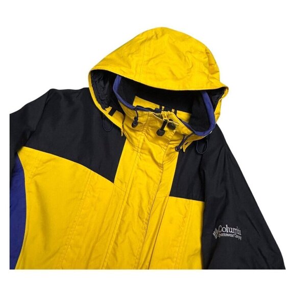 VINTAGE COLUMBIA Y2K Yellow Water Resistant Windbreaker Ski Jacket Womens Medium - Picture 3 of 8